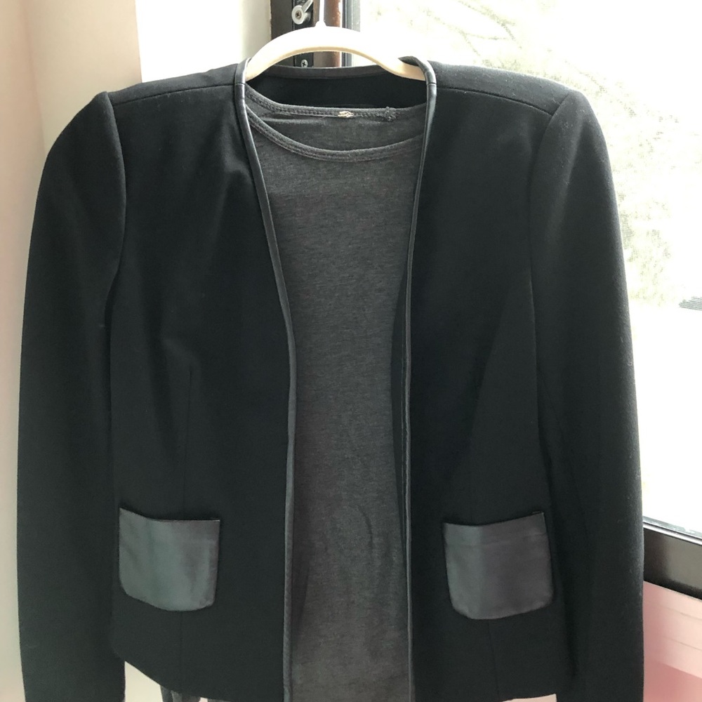 Cynthia Steffe jacket with matching top .Leather trimmings